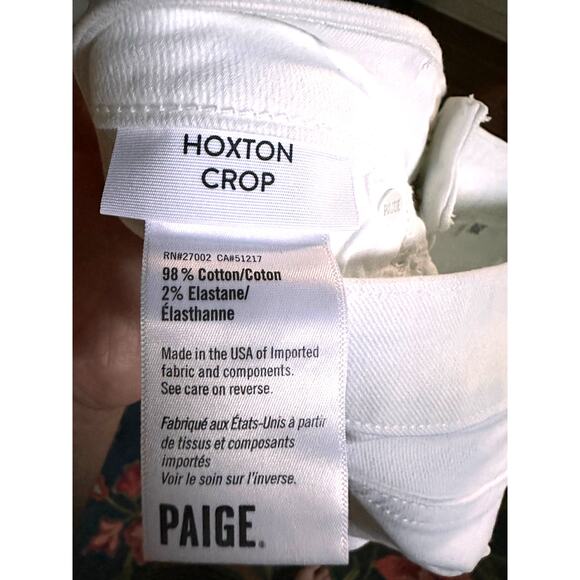 Paige Hoxton Crop White Ripped Jeans Size 29 - Picture 5 of 5